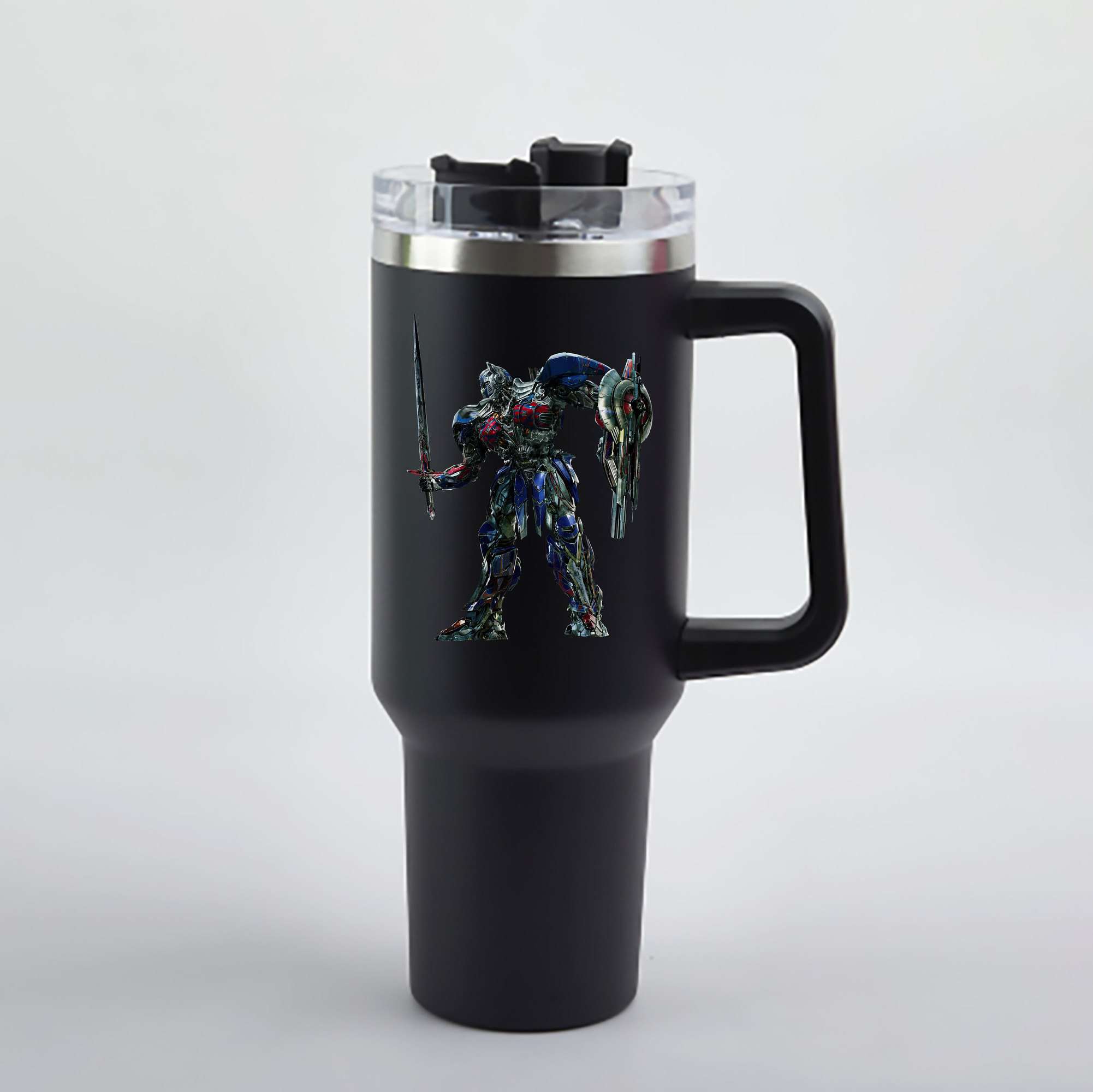 （画像用） Transformers トランスフォーマー 1200mL車用タンブラー - クリスタルステッカー（プラスチックストロー付き）