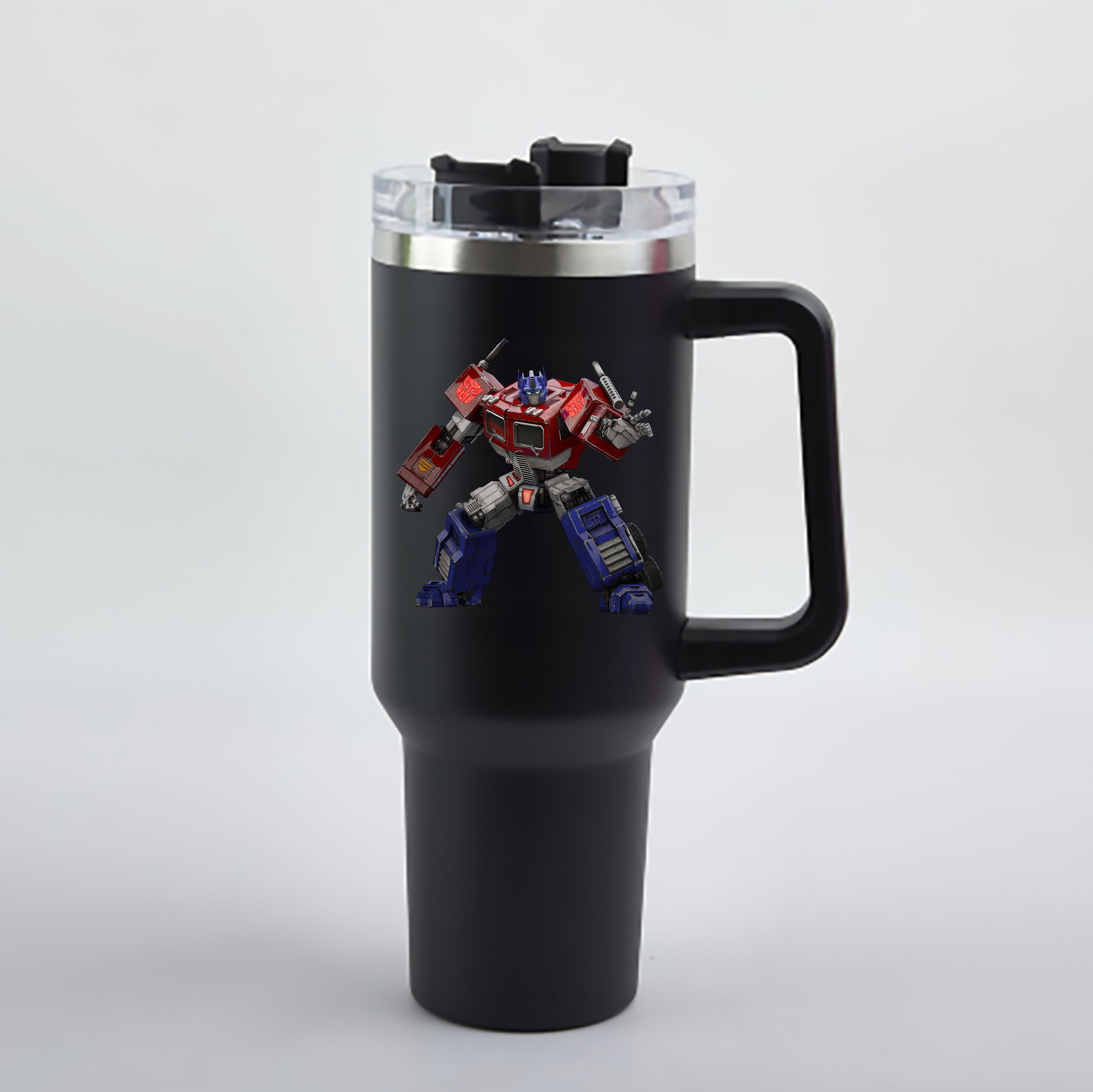 （画像用） Transformers トランスフォーマー 1200mL車用タンブラー - クリスタルステッカー（プラスチックストロー付き）