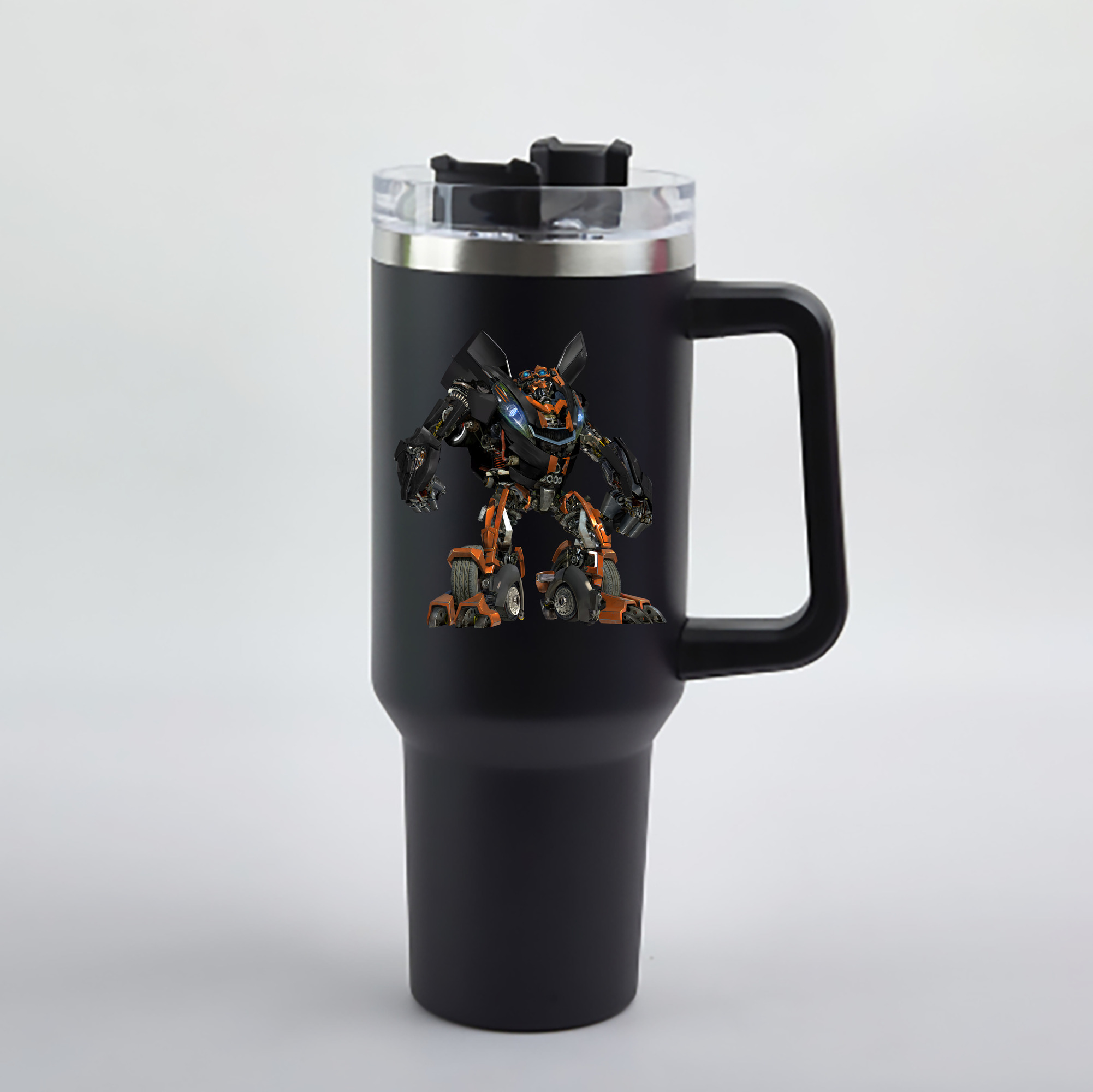 （画像用） Transformers トランスフォーマー 1200mL車用タンブラー - クリスタルステッカー（プラスチックストロー付き）