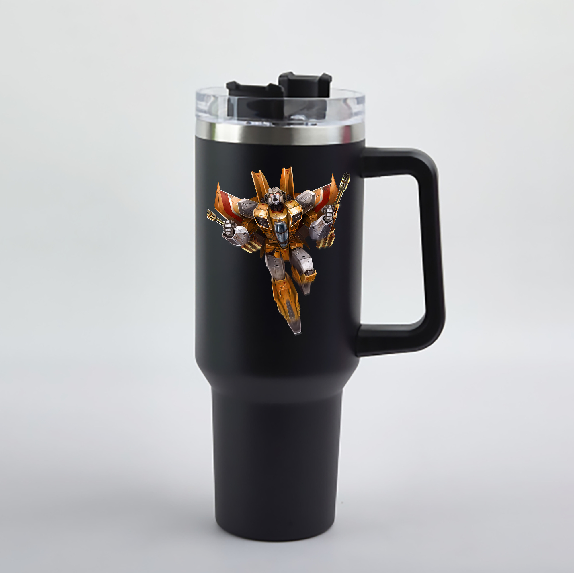 （画像用） Transformers トランスフォーマー 1200mL車用タンブラー - クリスタルステッカー（プラスチックストロー付き）