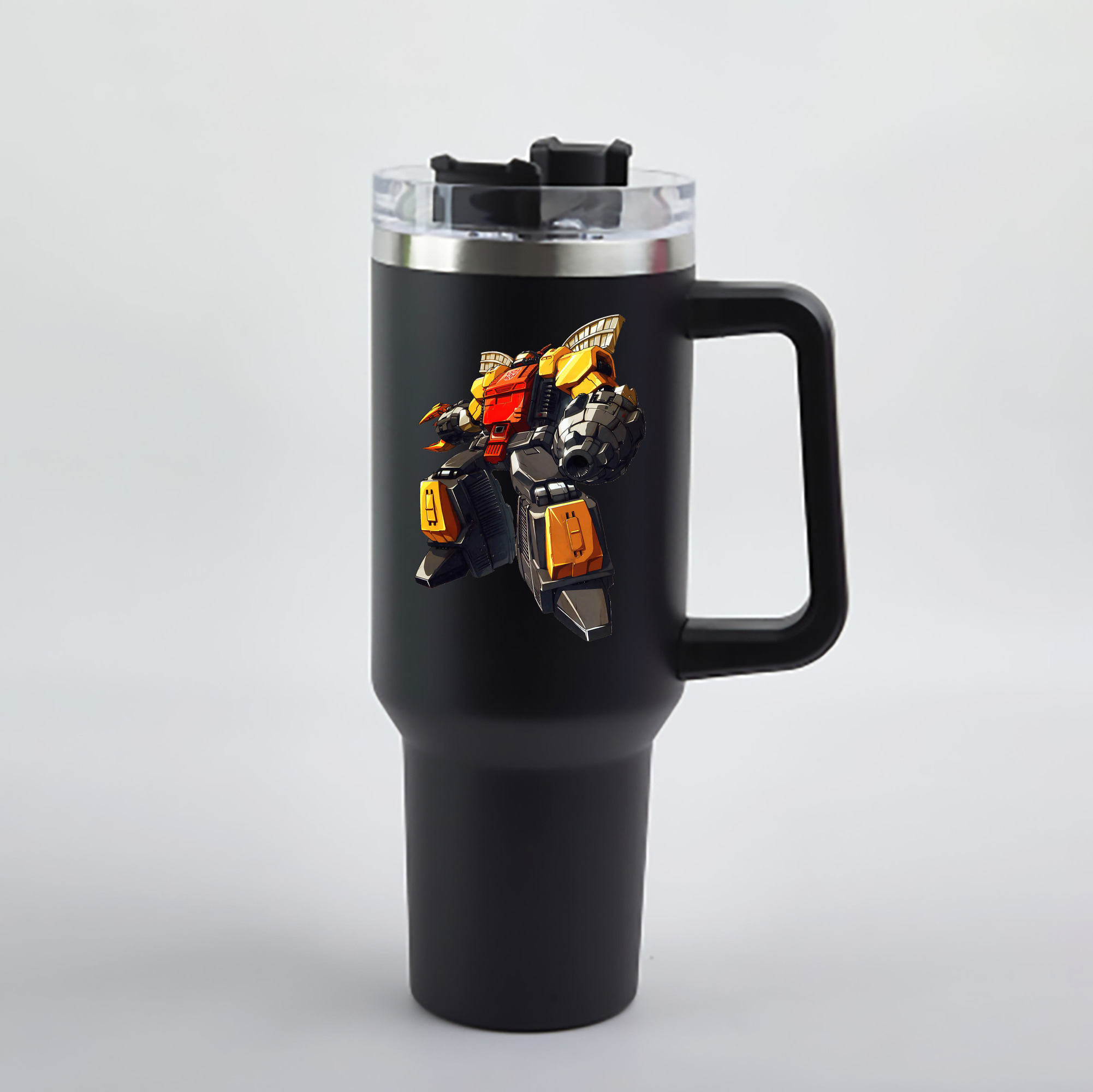 （画像用） Transformers トランスフォーマー 1200mL車用タンブラー - クリスタルステッカー（プラスチックストロー付き）