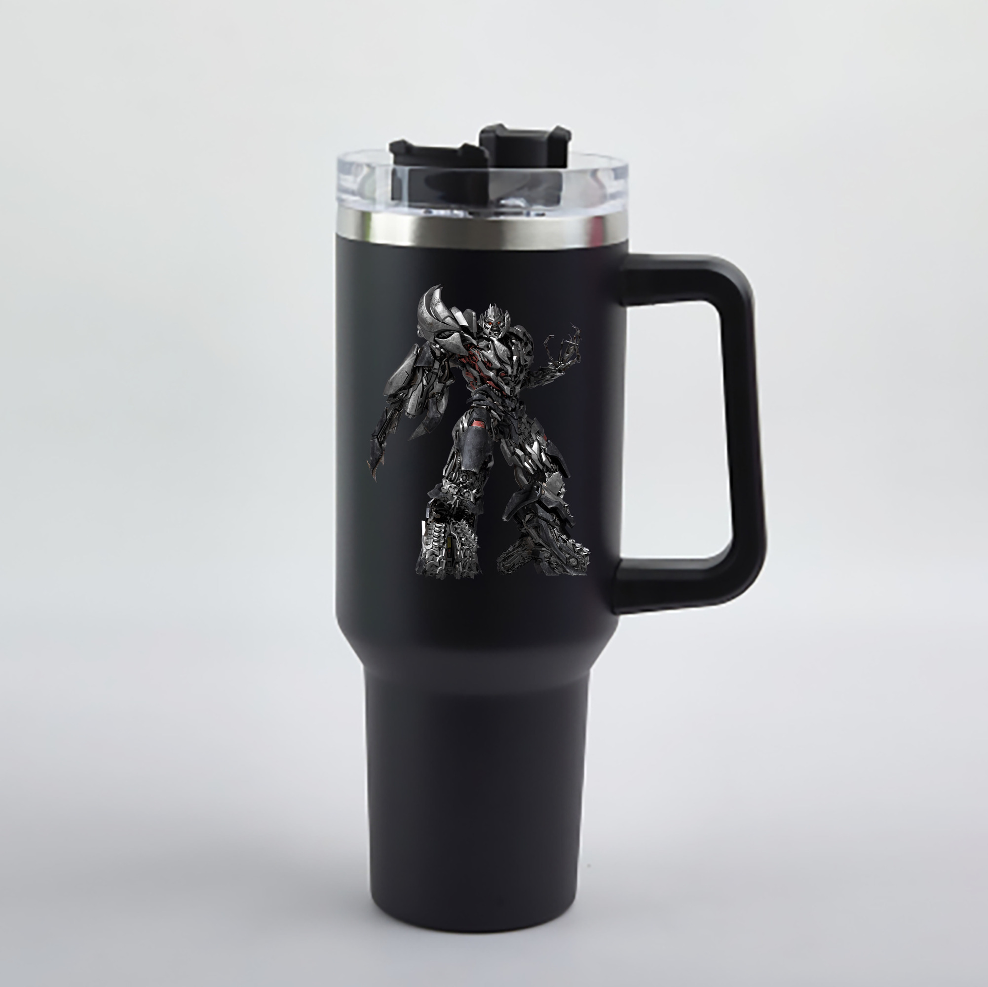 （画像用） Transformers トランスフォーマー 1200mL車用タンブラー - クリスタルステッカー（プラスチックストロー付き）