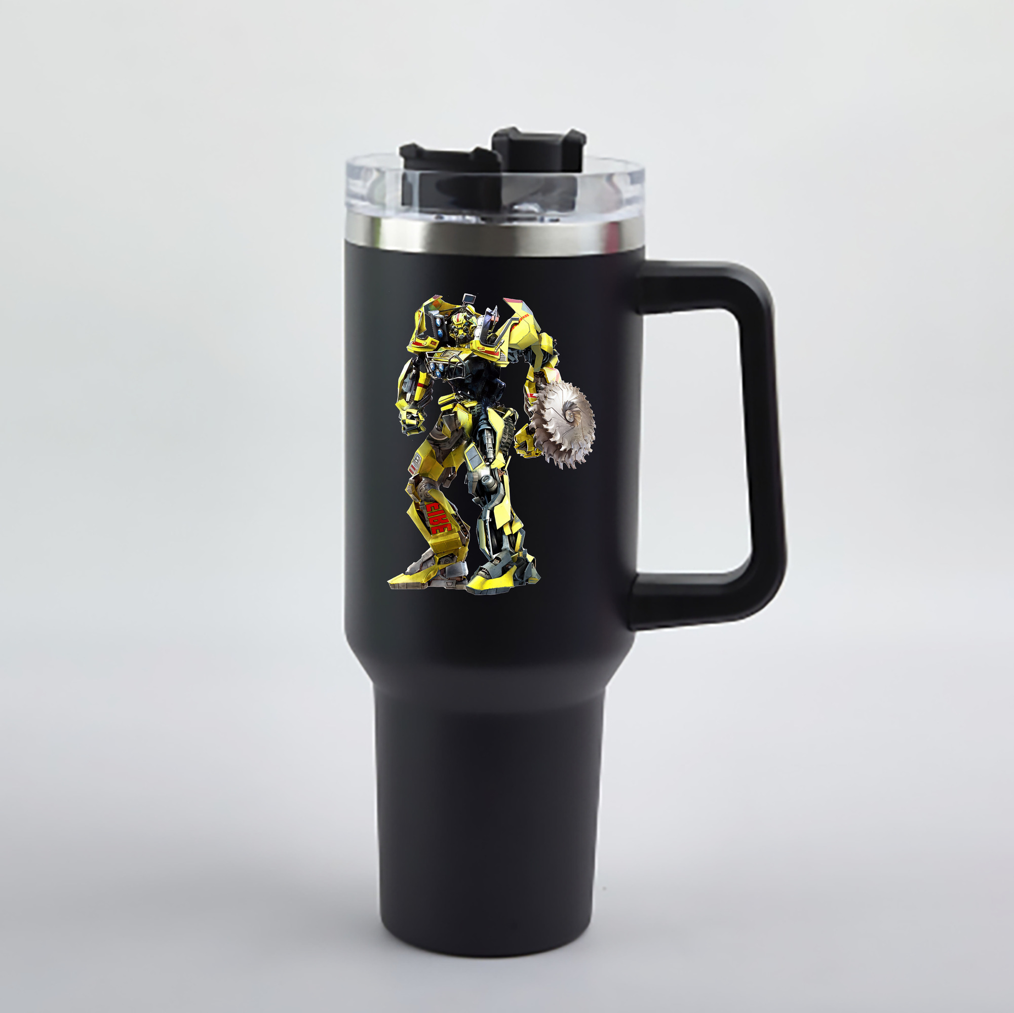 （画像用） Transformers トランスフォーマー 1200mL車用タンブラー - クリスタルステッカー（プラスチックストロー付き）