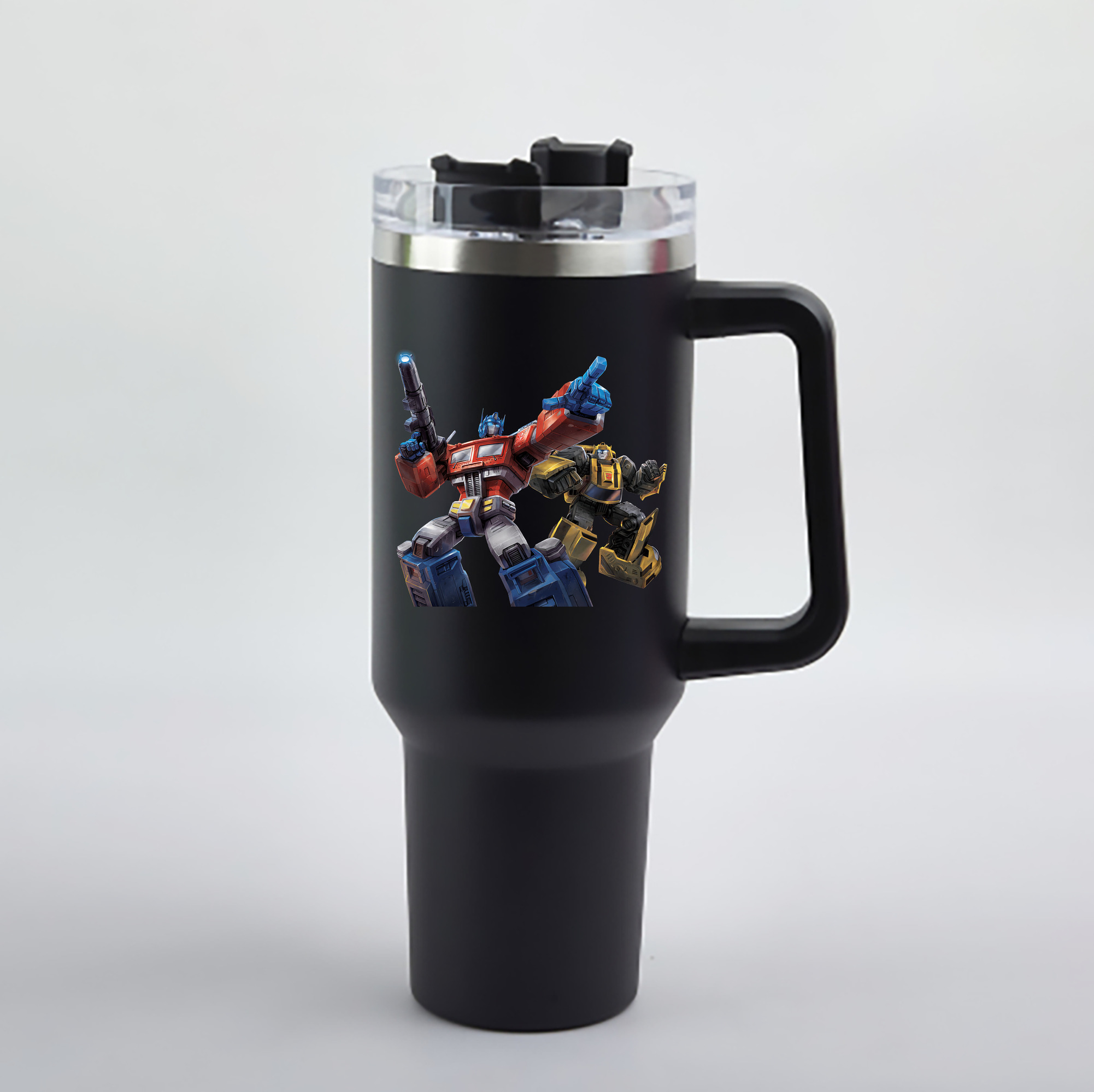 （画像用） Transformers トランスフォーマー 1200mL車用タンブラー - クリスタルステッカー（プラスチックストロー付き）