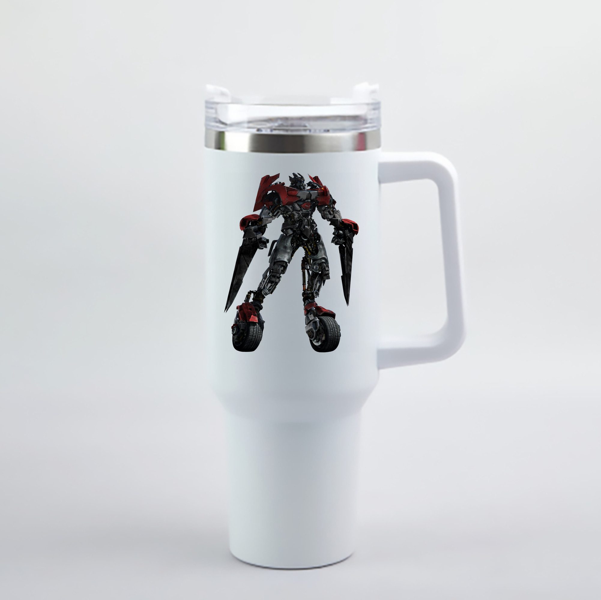 （画像用） Transformers トランスフォーマー 1200mL車用タンブラー - クリスタルステッカー（プラスチックストロー付き）
