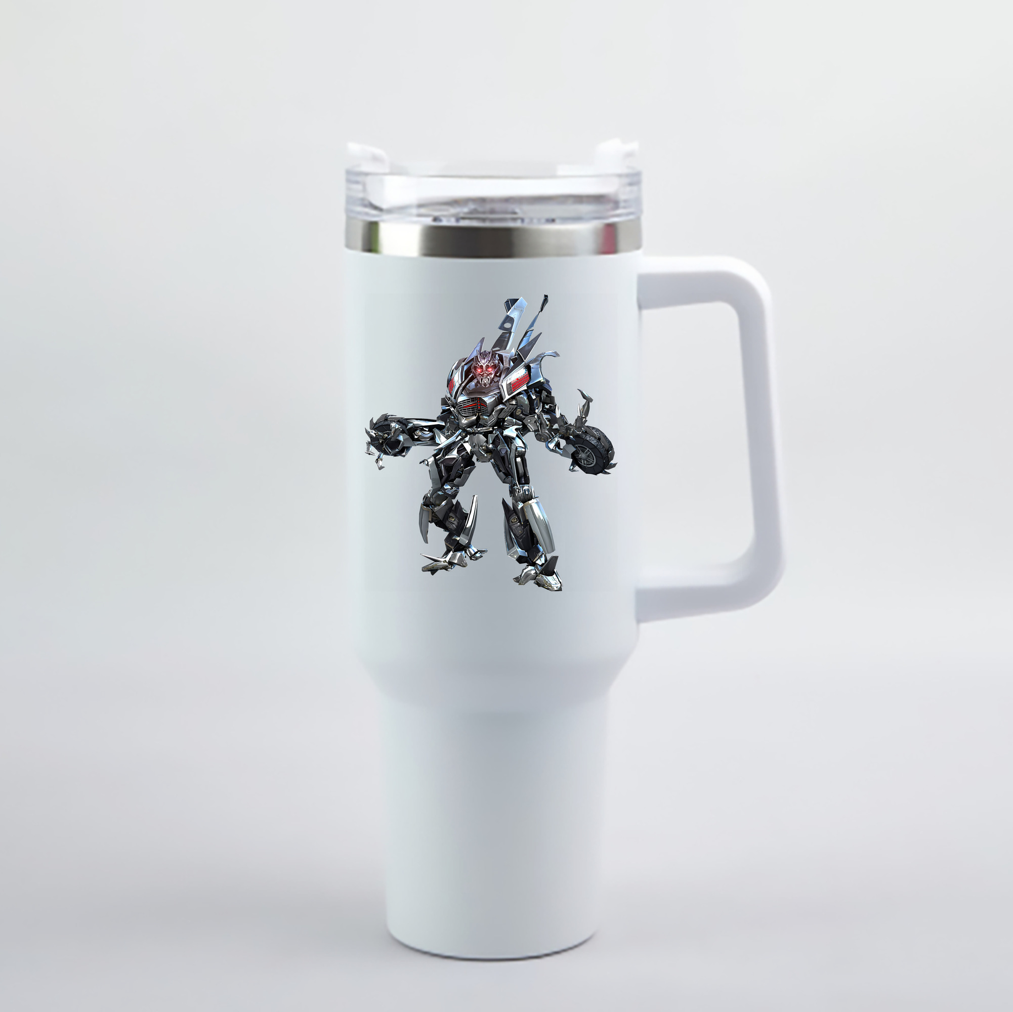 （画像用） Transformers トランスフォーマー 1200mL車用タンブラー - クリスタルステッカー（プラスチックストロー付き）