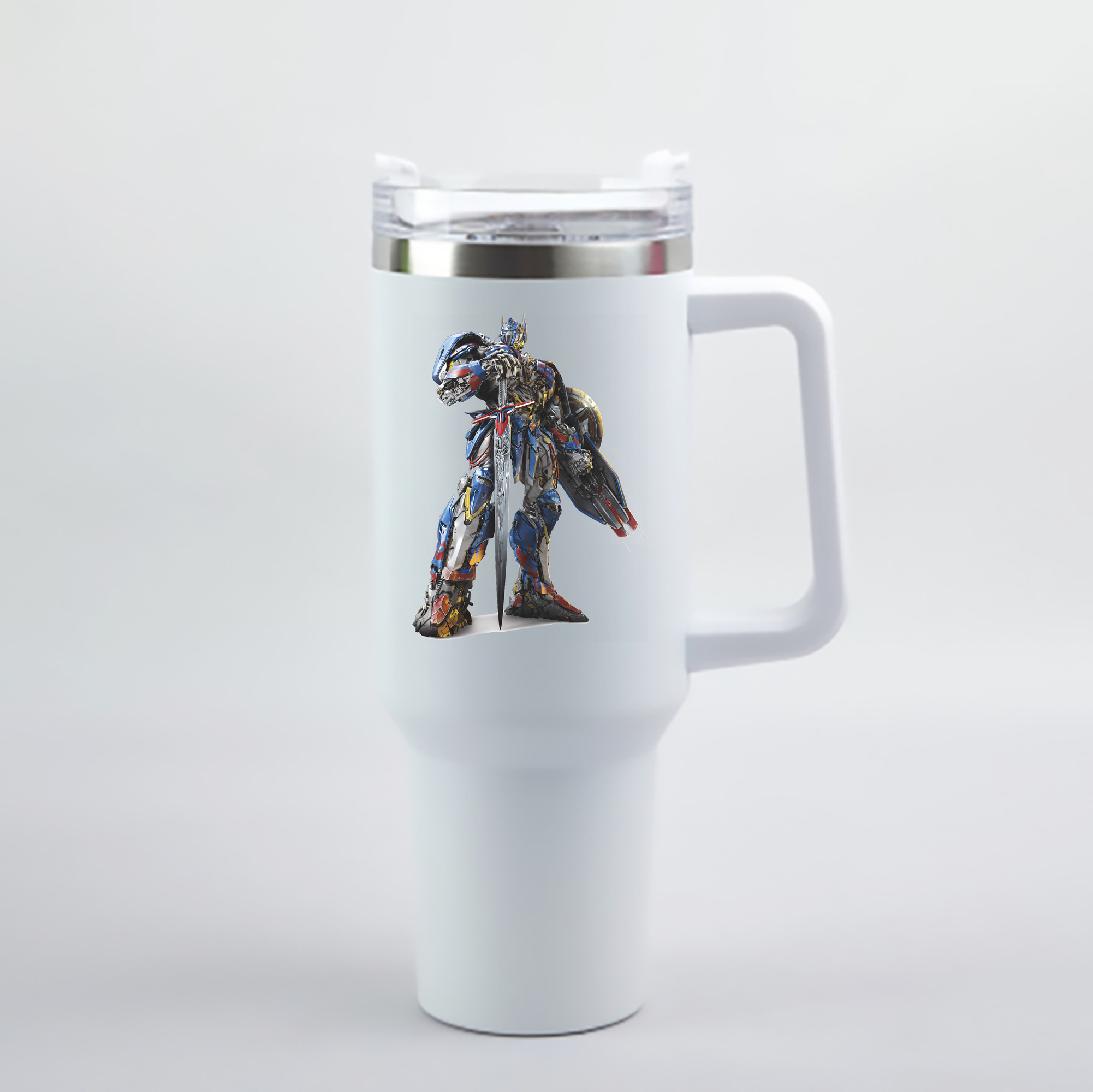 （画像用） Transformers トランスフォーマー 1200mL車用タンブラー - クリスタルステッカー（プラスチックストロー付き）