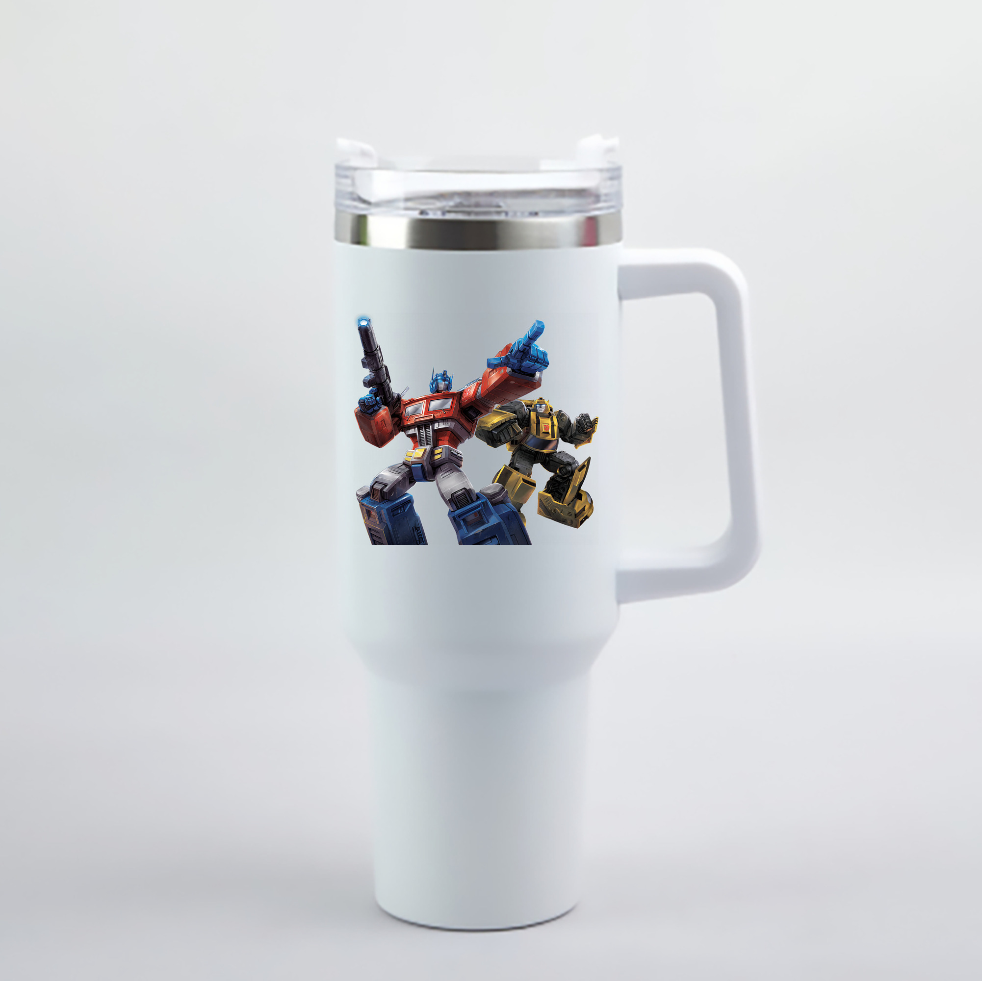 （画像用） Transformers トランスフォーマー 1200mL車用タンブラー - クリスタルステッカー（プラスチックストロー付き）