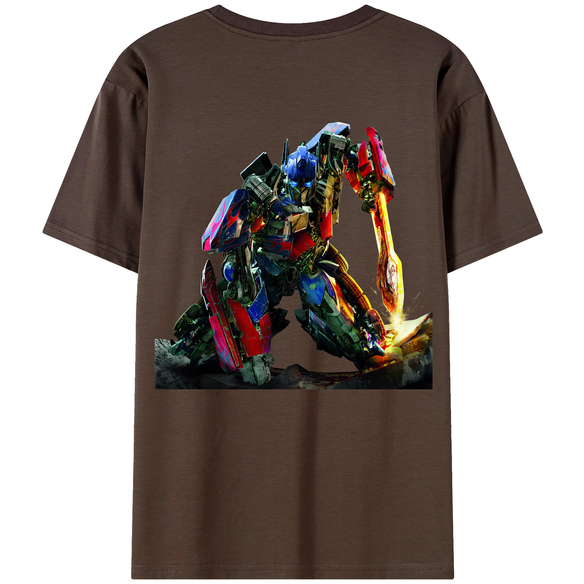 （画像用） Transformers トランスフォーマー 綿100％半袖Tシャツ（背面プリント）
