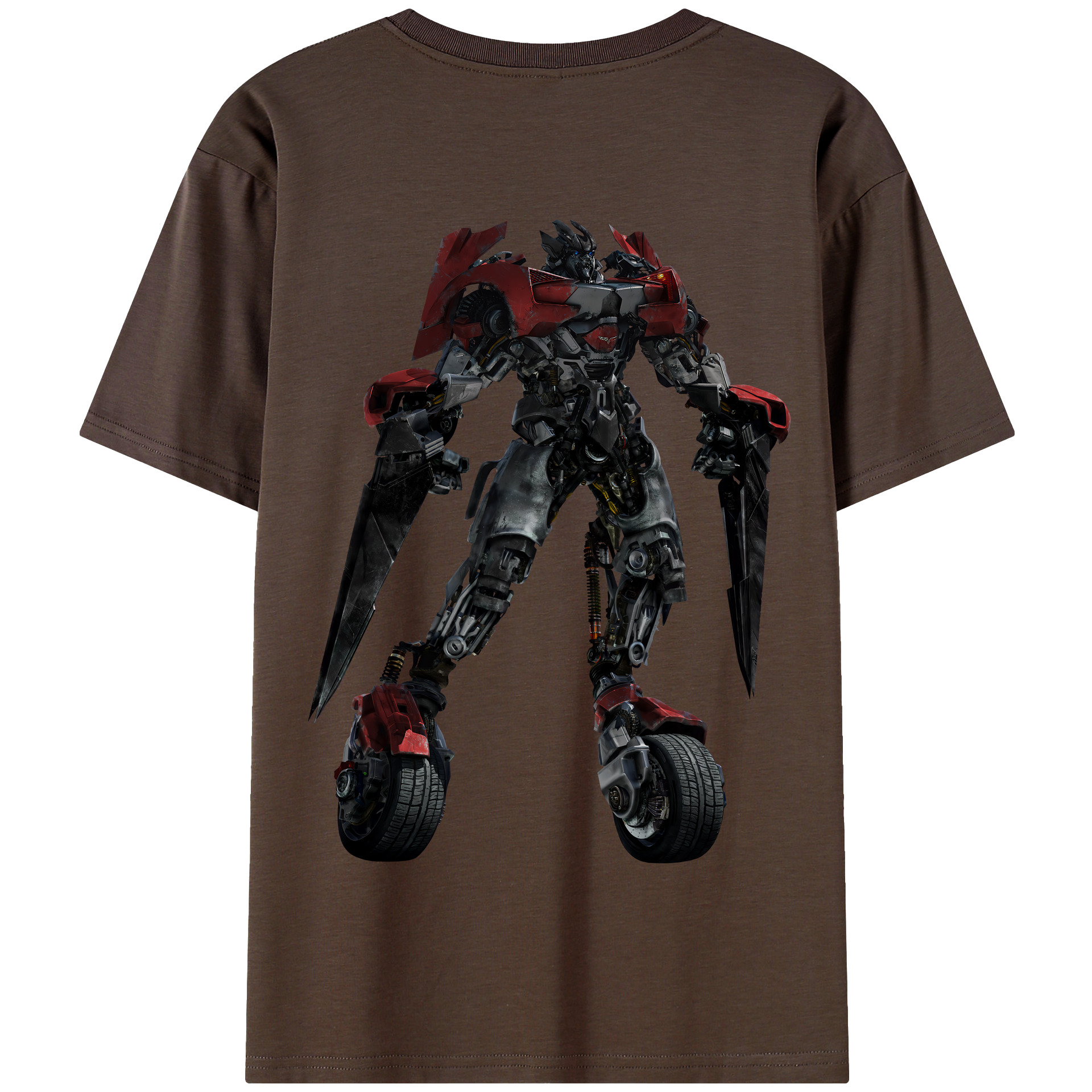 （画像用） Transformers トランスフォーマー 綿100％半袖Tシャツ（背面プリント）
