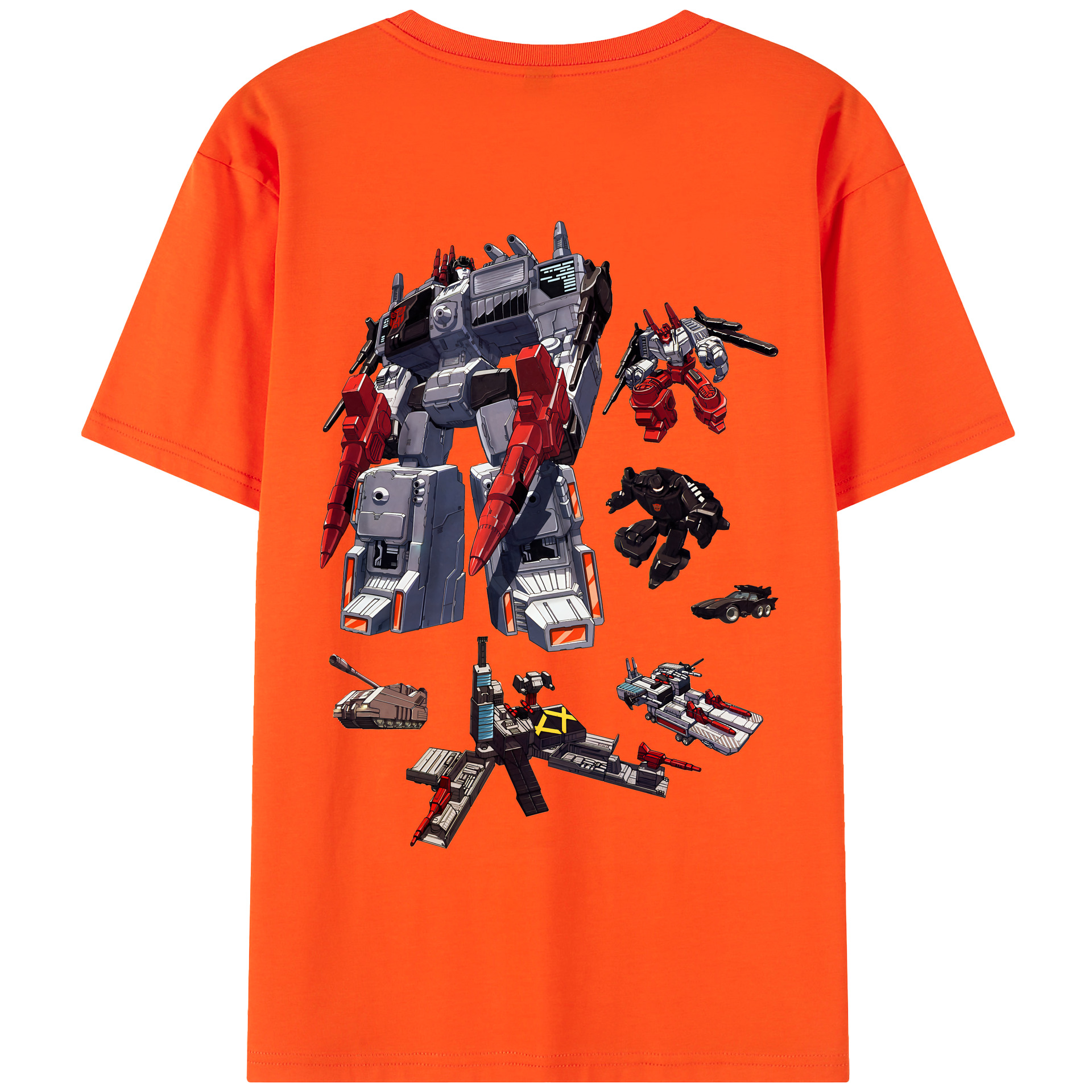 （画像用） Transformers トランスフォーマー 綿100％半袖Tシャツ（背面プリント）