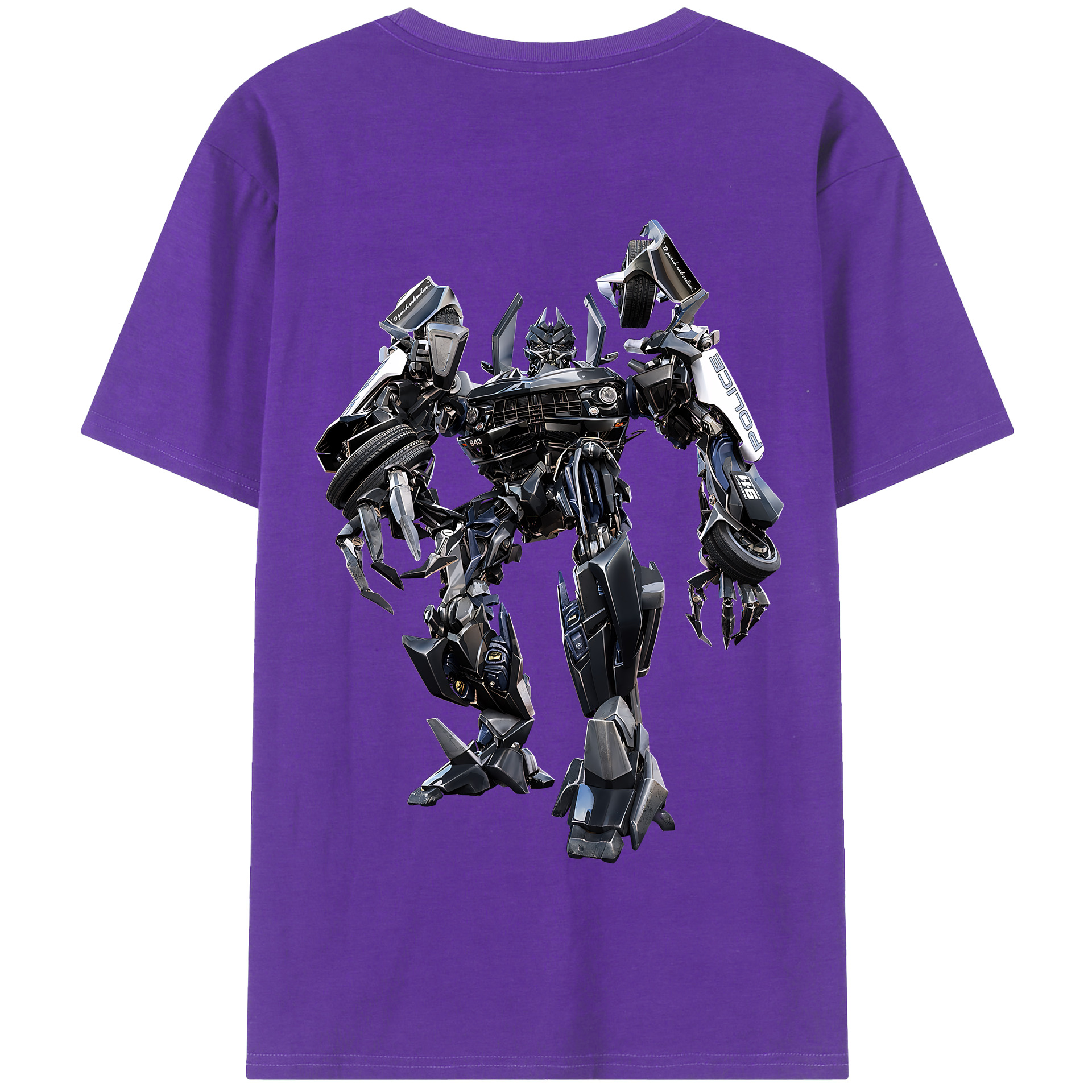 （画像用） Transformers トランスフォーマー 綿100％半袖Tシャツ（背面プリント）