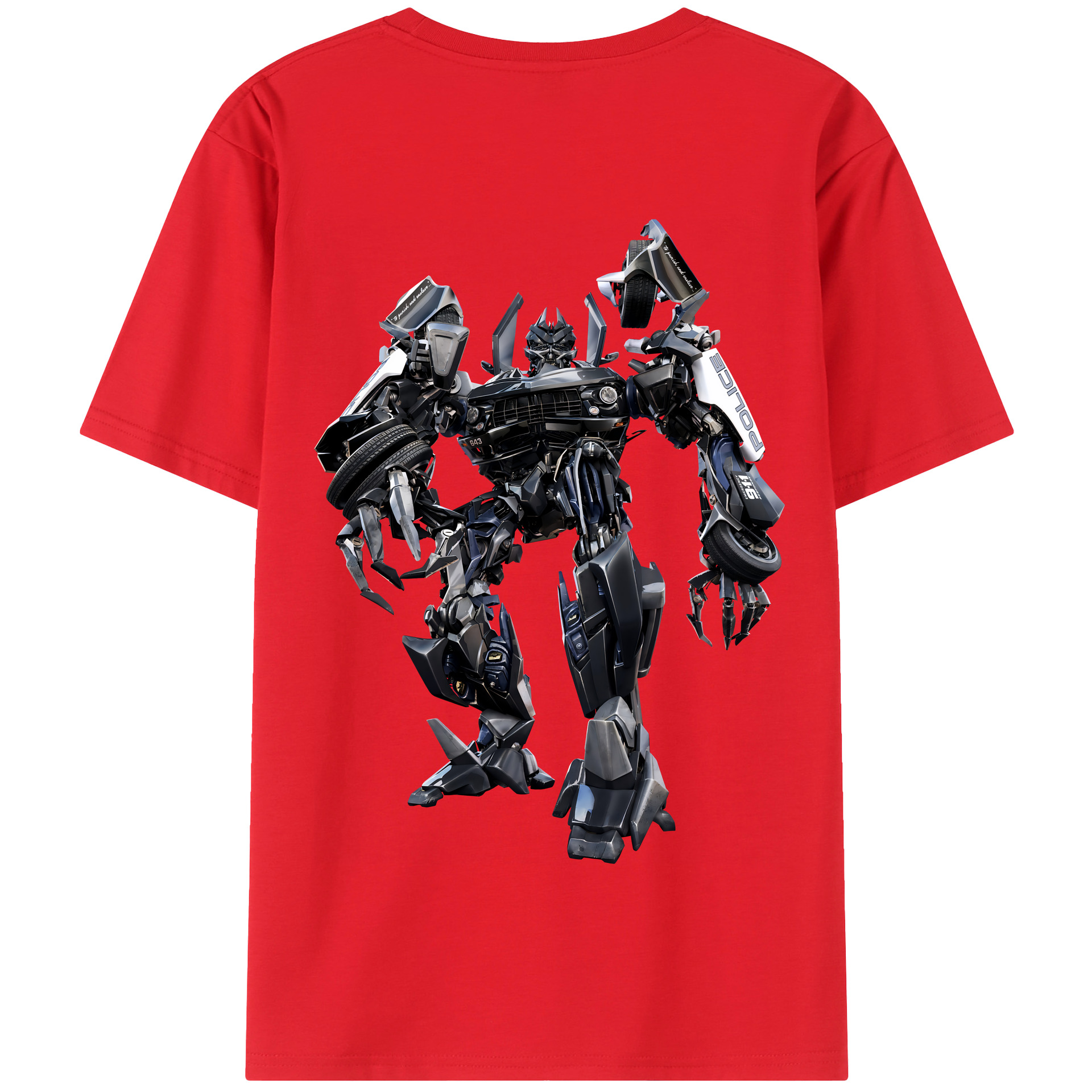 （画像用） Transformers トランスフォーマー 綿100％半袖Tシャツ（背面プリント）