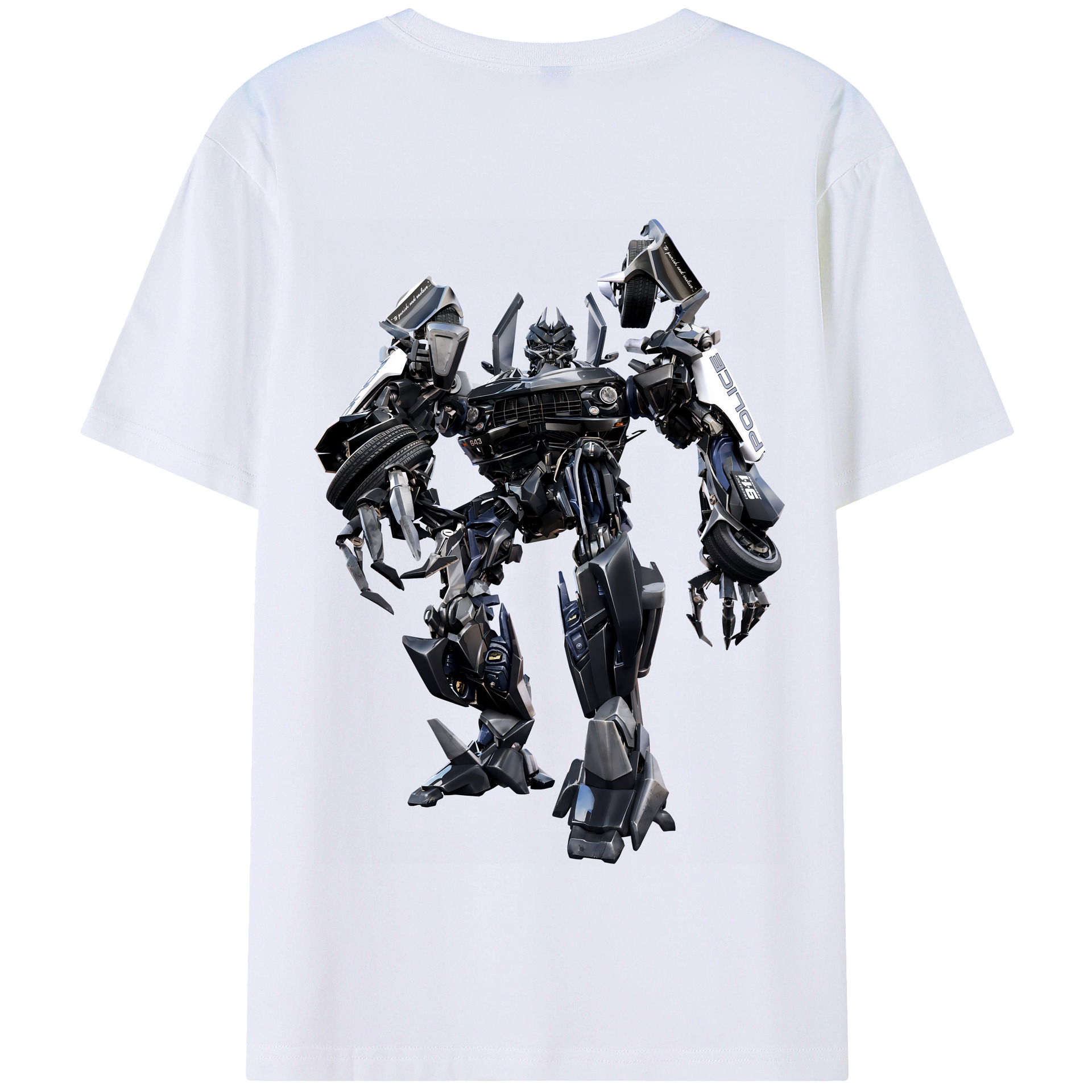 （画像用） Transformers トランスフォーマー 綿100％半袖Tシャツ（背面プリント）