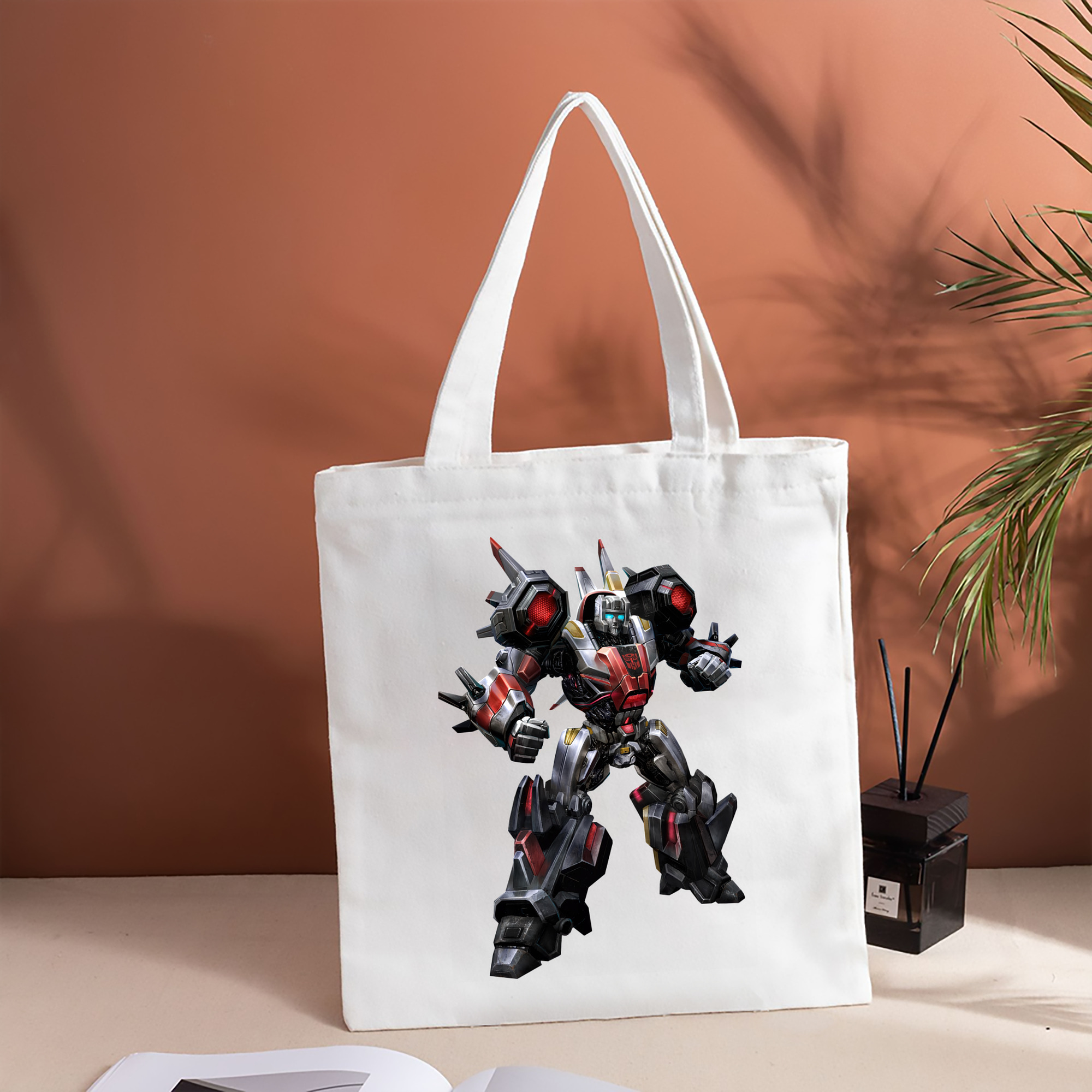 Transformers トランスフォーマー 縦型キャンバス生地手提げバッグ　トートバッグ