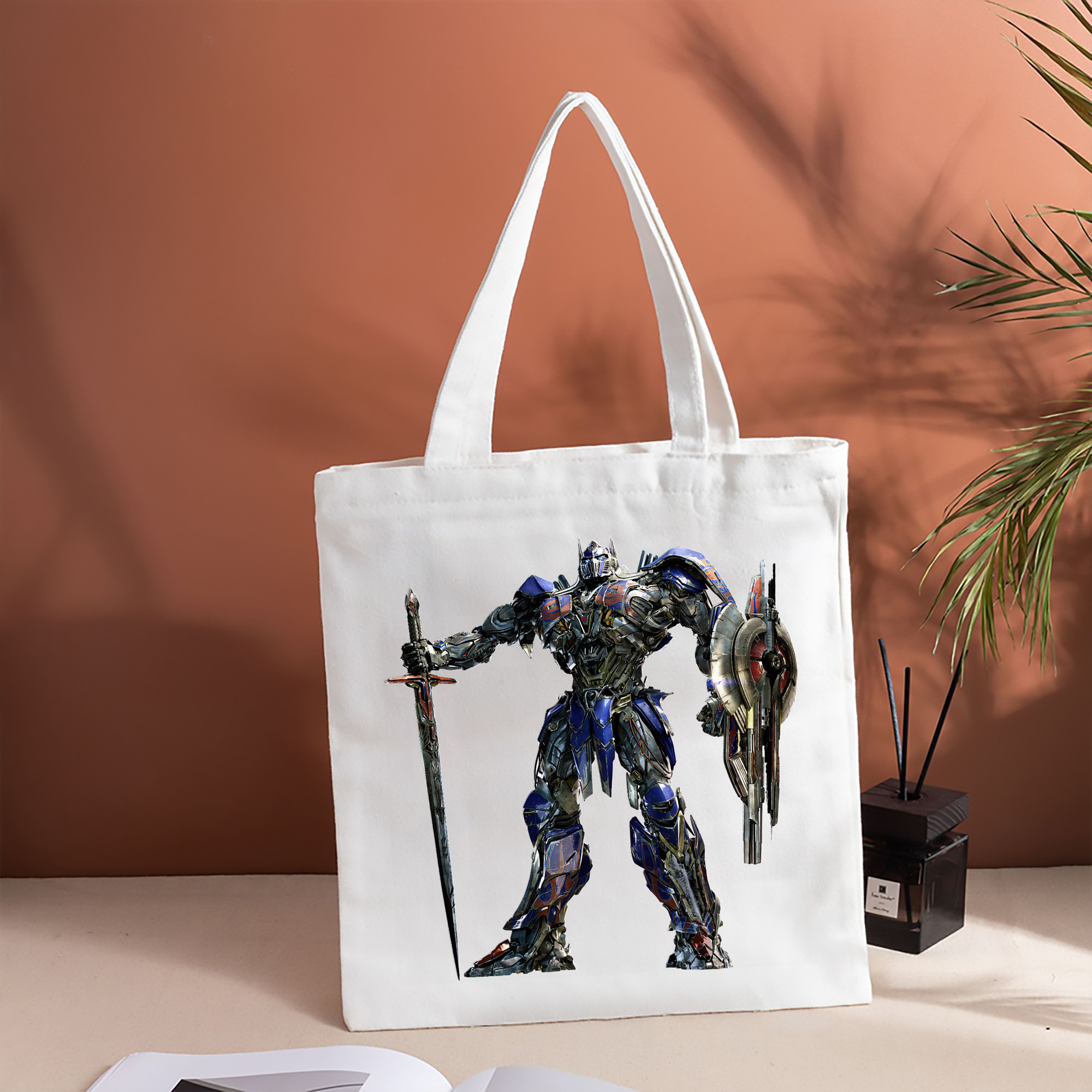 Transformers トランスフォーマー 縦型キャンバス生地手提げバッグ　トートバッグ
