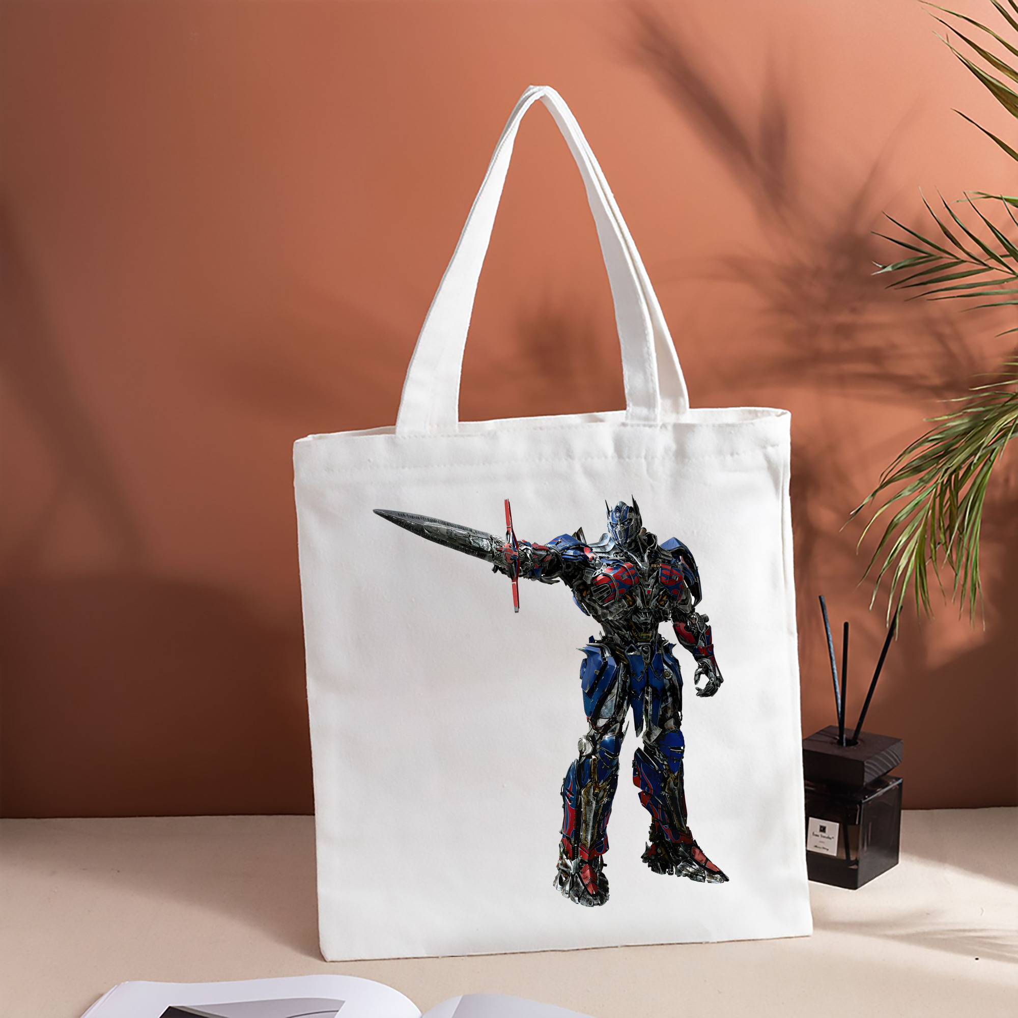 Transformers トランスフォーマー 縦型キャンバス生地手提げバッグ　トートバッグ