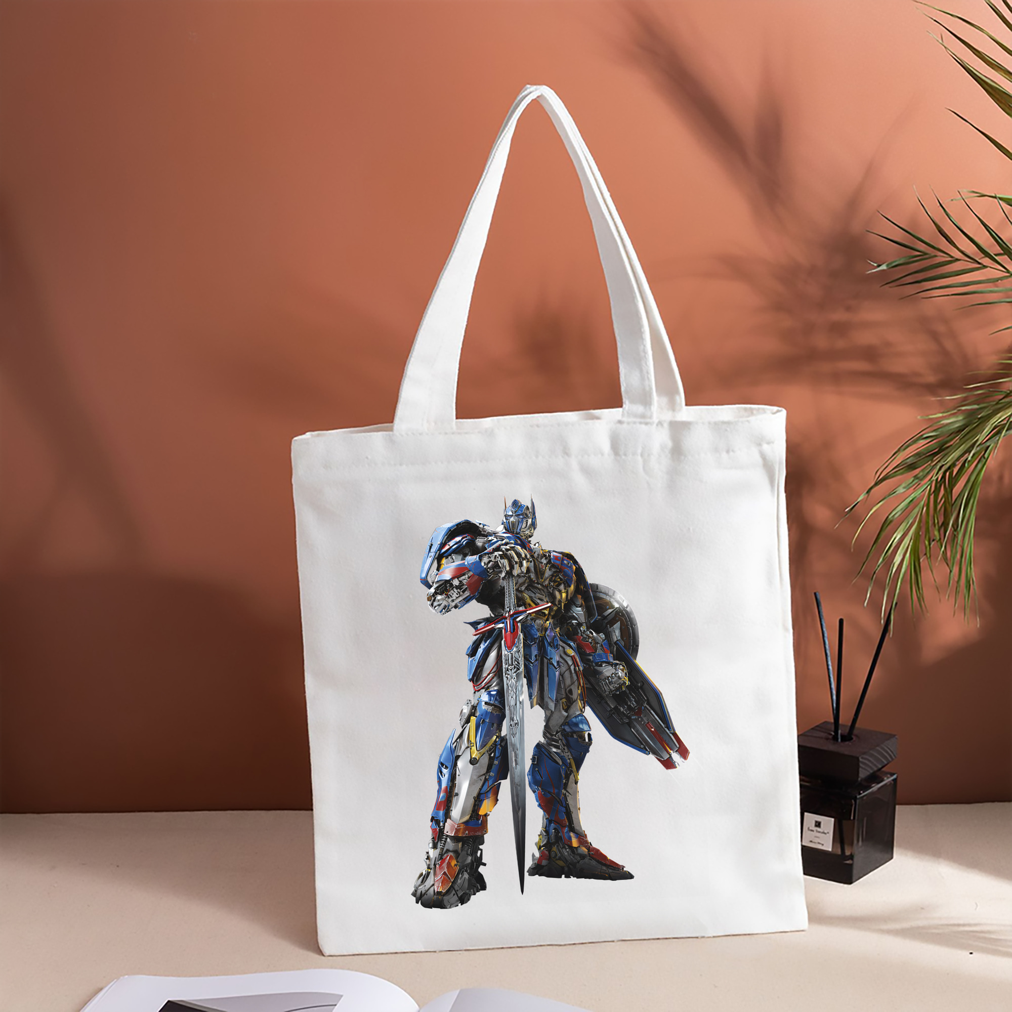 Transformers トランスフォーマー 縦型キャンバス生地手提げバッグ　トートバッグ