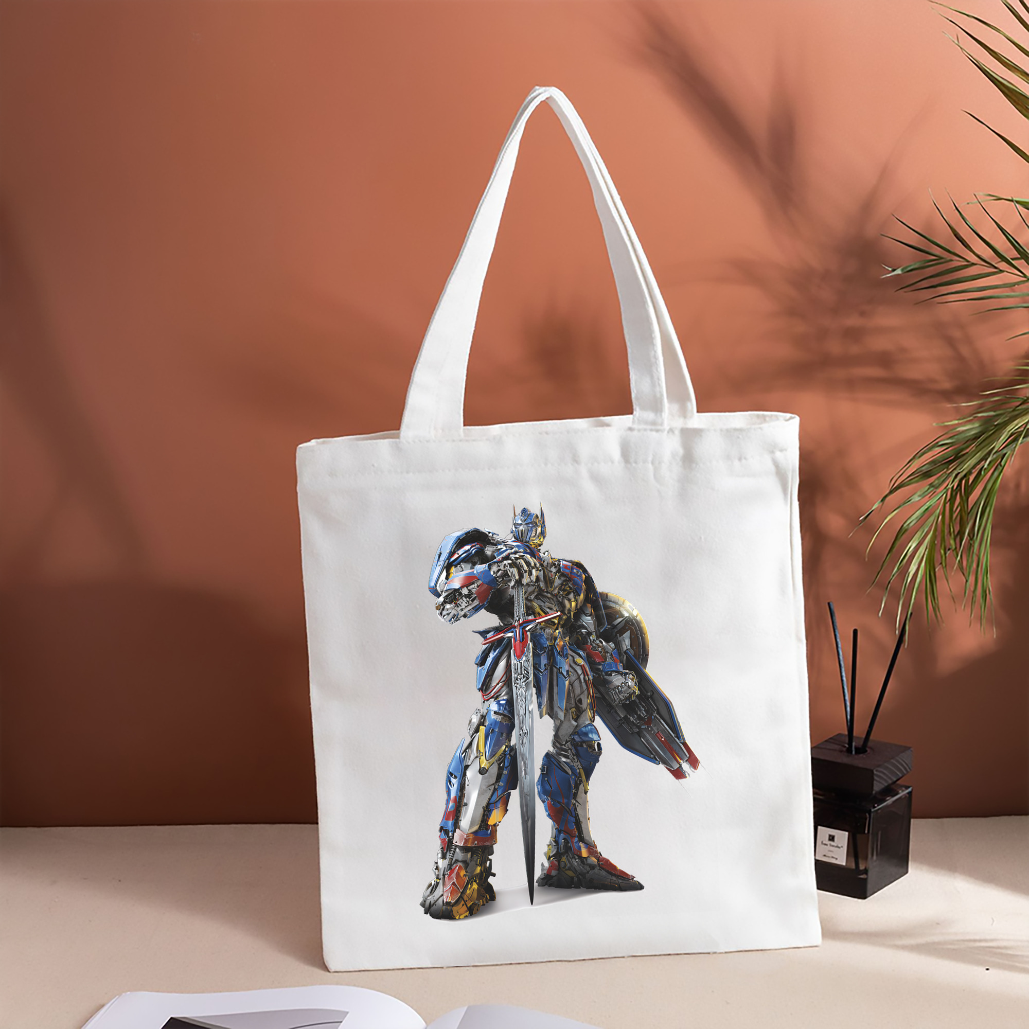 Transformers トランスフォーマー 縦型キャンバス生地手提げバッグ　トートバッグ