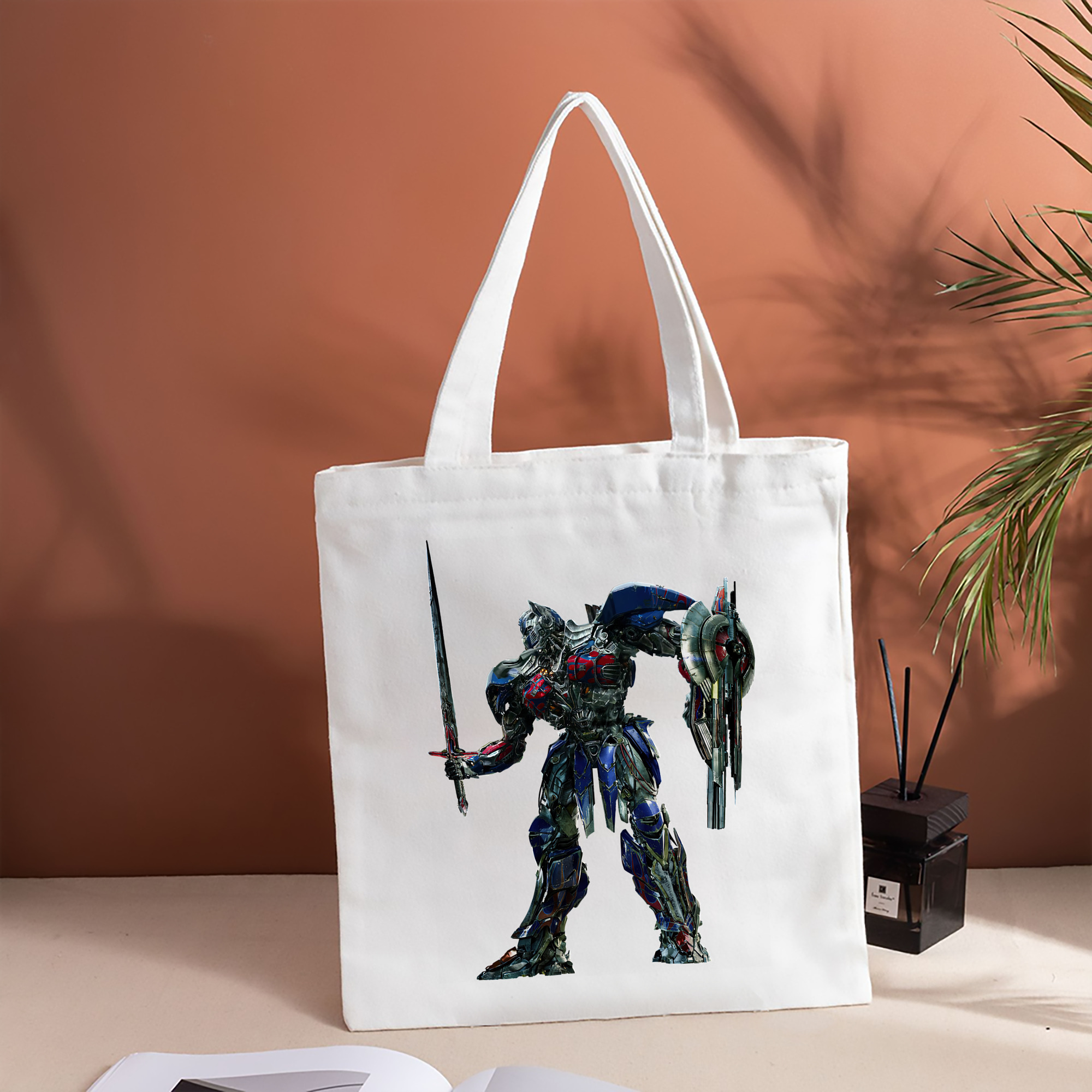 Transformers トランスフォーマー 縦型キャンバス生地手提げバッグ　トートバッグ