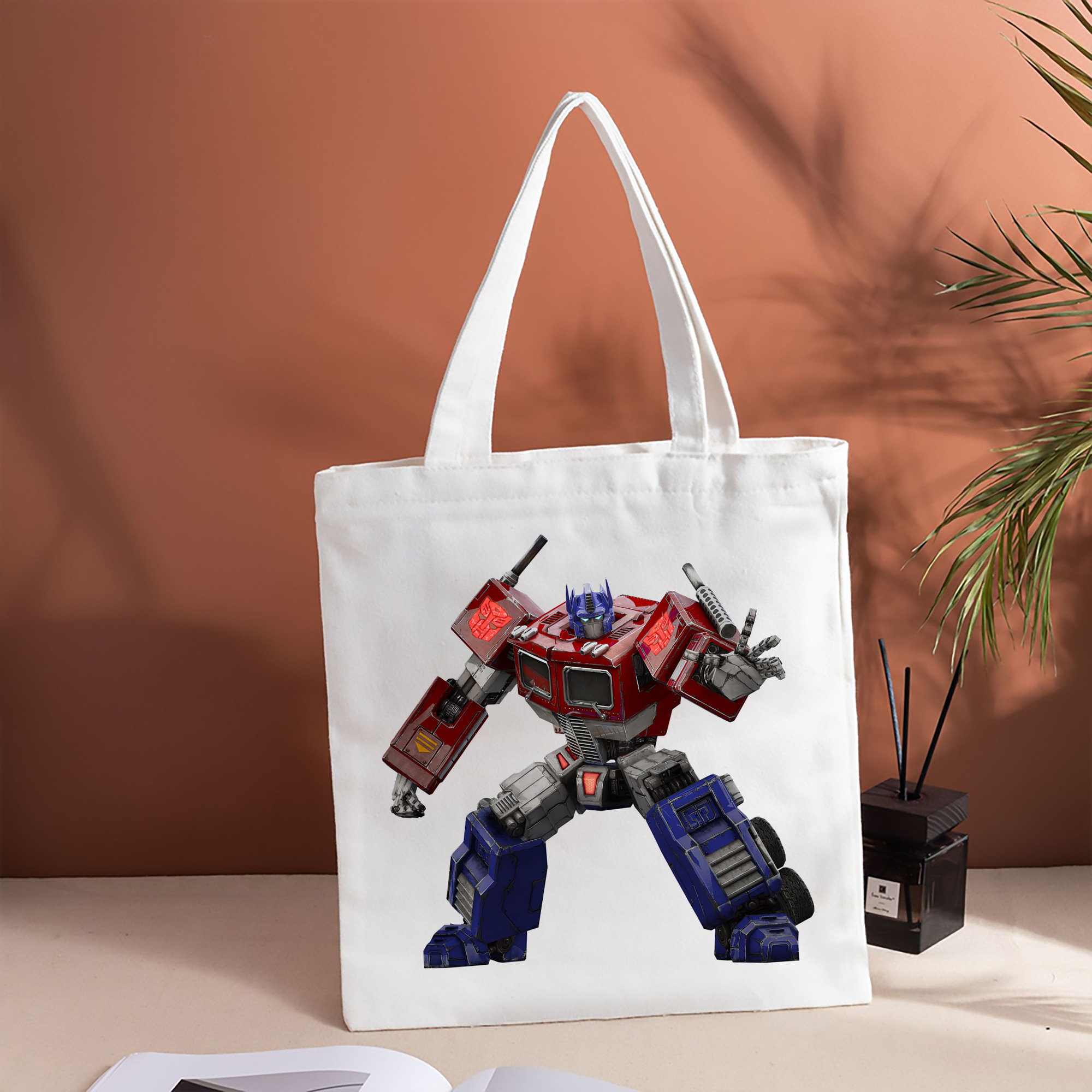 Transformers トランスフォーマー 縦型キャンバス生地手提げバッグ　トートバッグ
