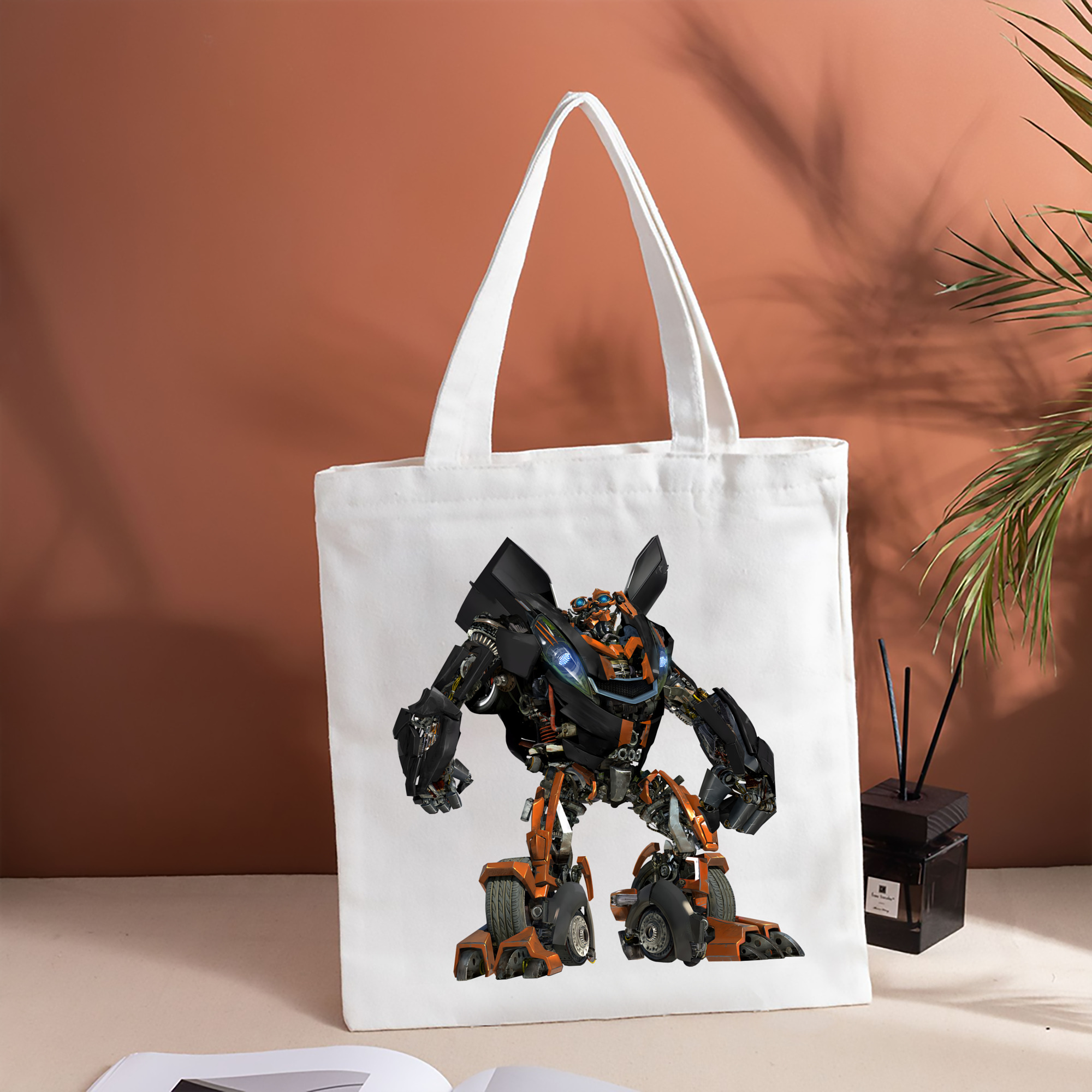 Transformers トランスフォーマー 縦型キャンバス生地手提げバッグ　トートバッグ