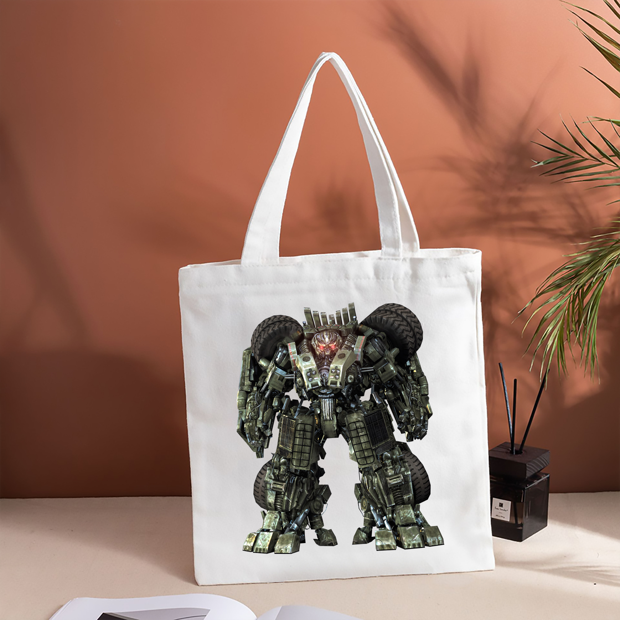 Transformers トランスフォーマー 縦型キャンバス生地手提げバッグ　トートバッグ