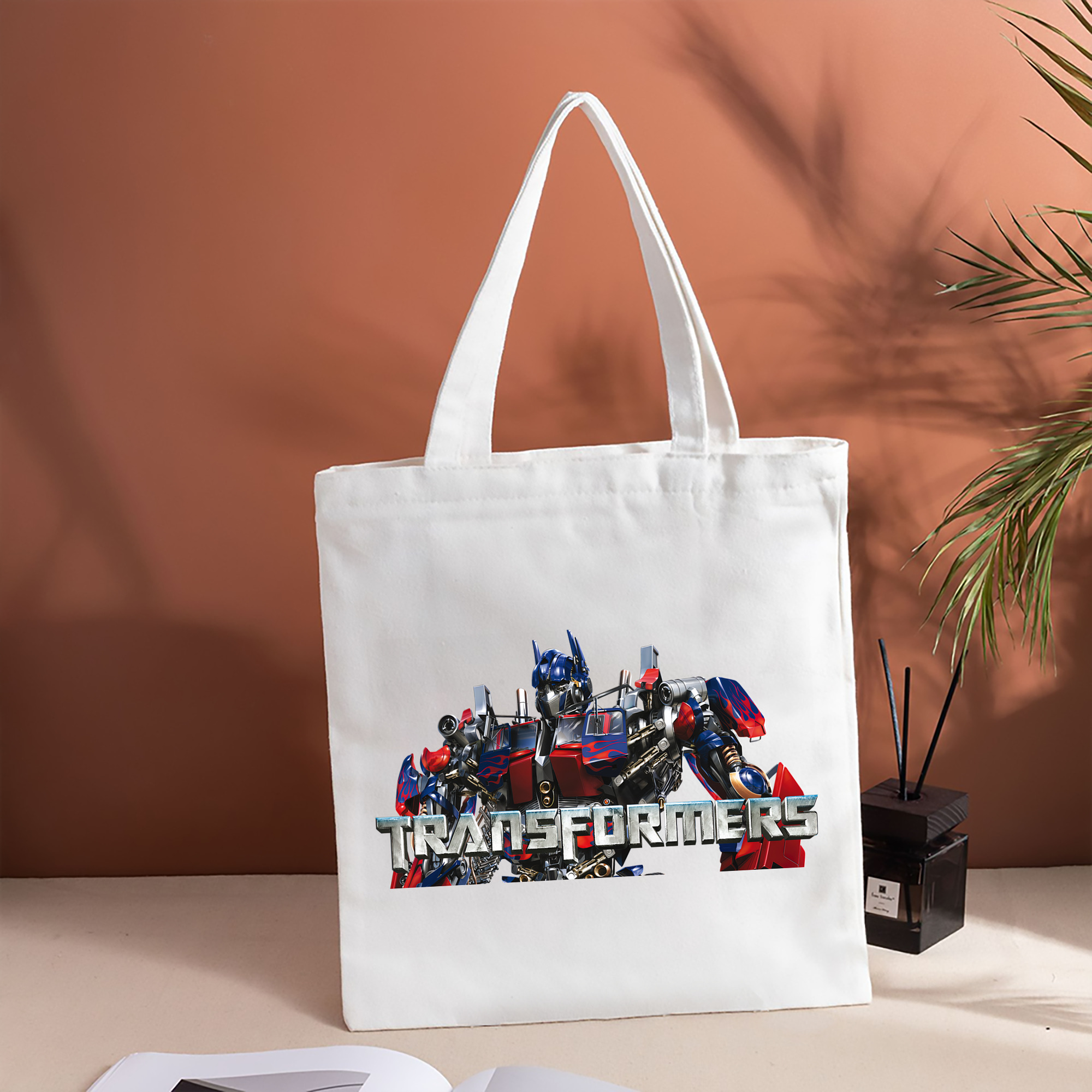 Transformers トランスフォーマー 縦型キャンバス生地手提げバッグ　トートバッグ