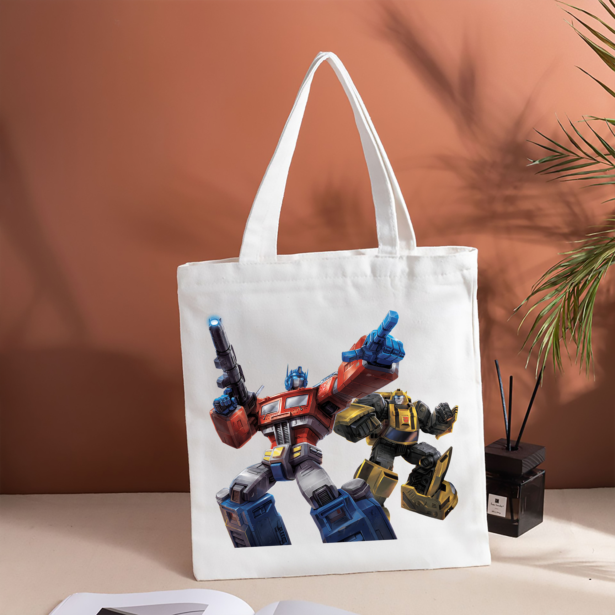 Transformers トランスフォーマー 縦型キャンバス生地手提げバッグ　トートバッグ