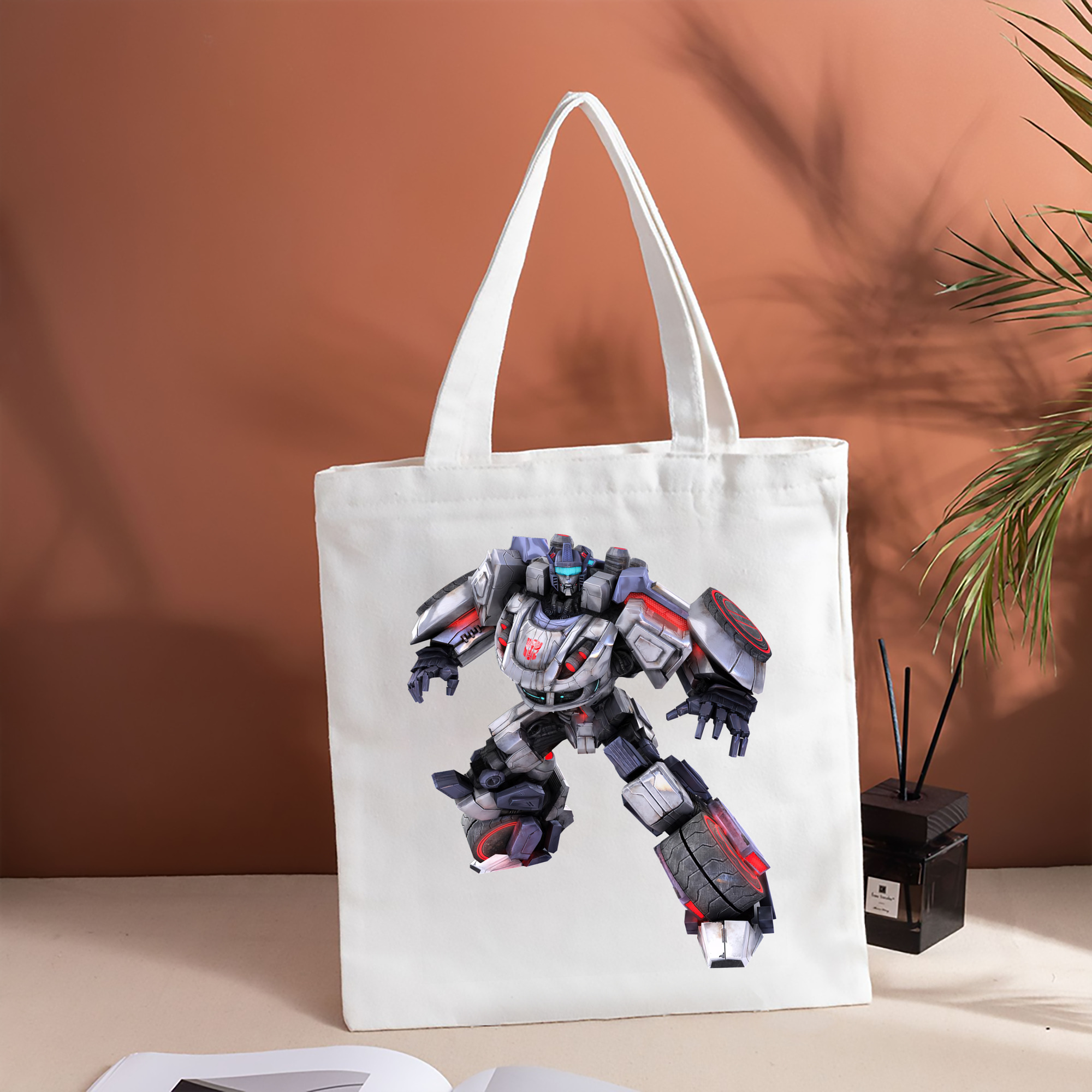 Transformers トランスフォーマー 縦型キャンバス生地手提げバッグ　トートバッグ