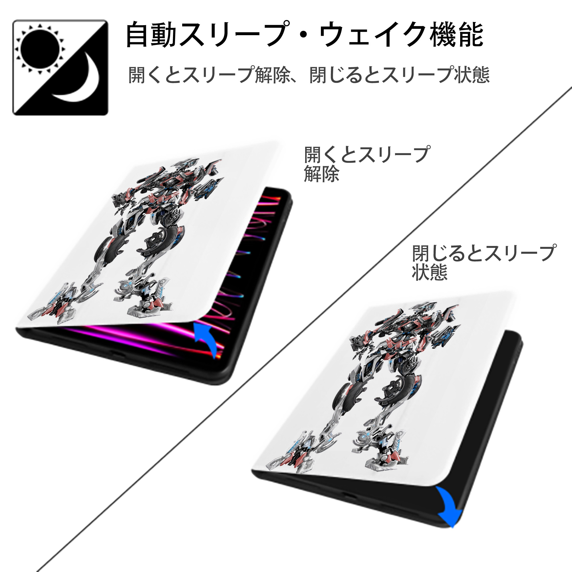 Transformers トランスフォーマー IPad ケース ペン収納付き 三つ折りスタンド PUレザー×シリコン 対応機種9.5/10.5/10.9インチ
