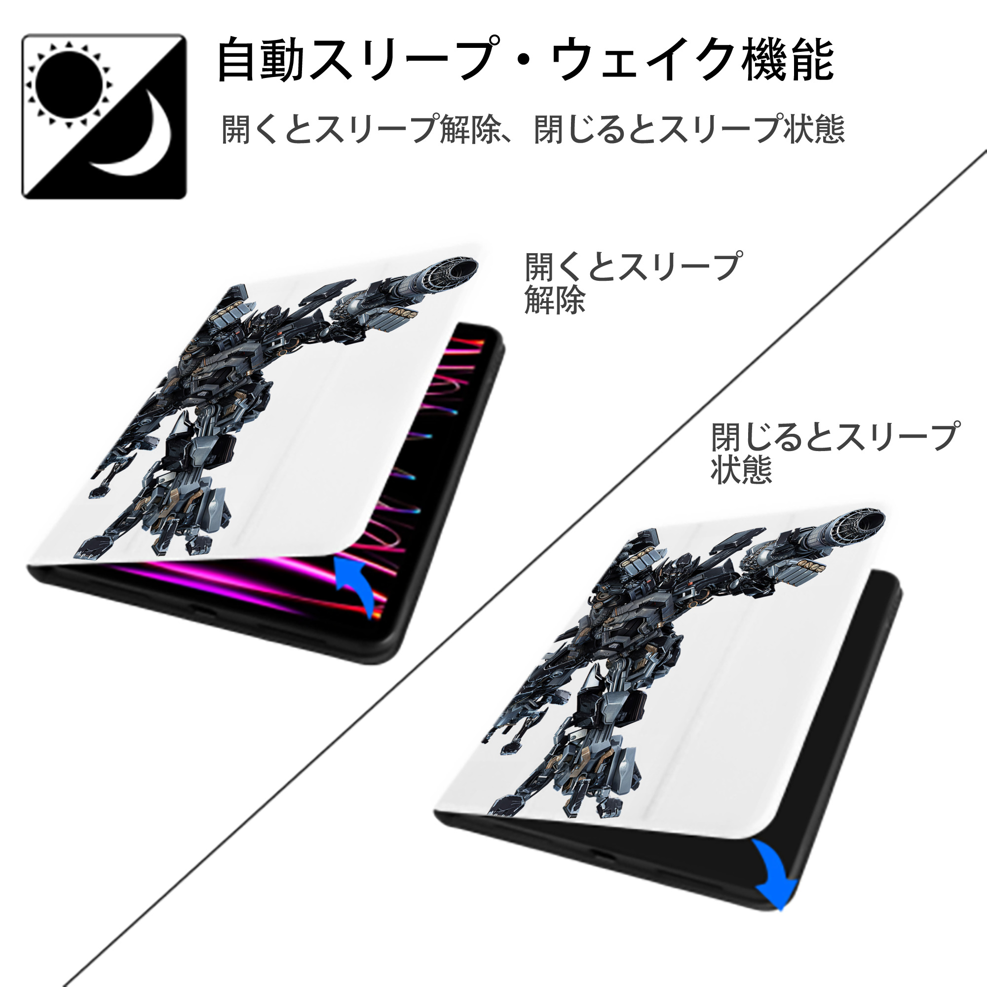 Transformers トランスフォーマー IPad ケース ペン収納付き 三つ折りスタンド PUレザー×シリコン 対応機種9.5/10.5/10.9インチ