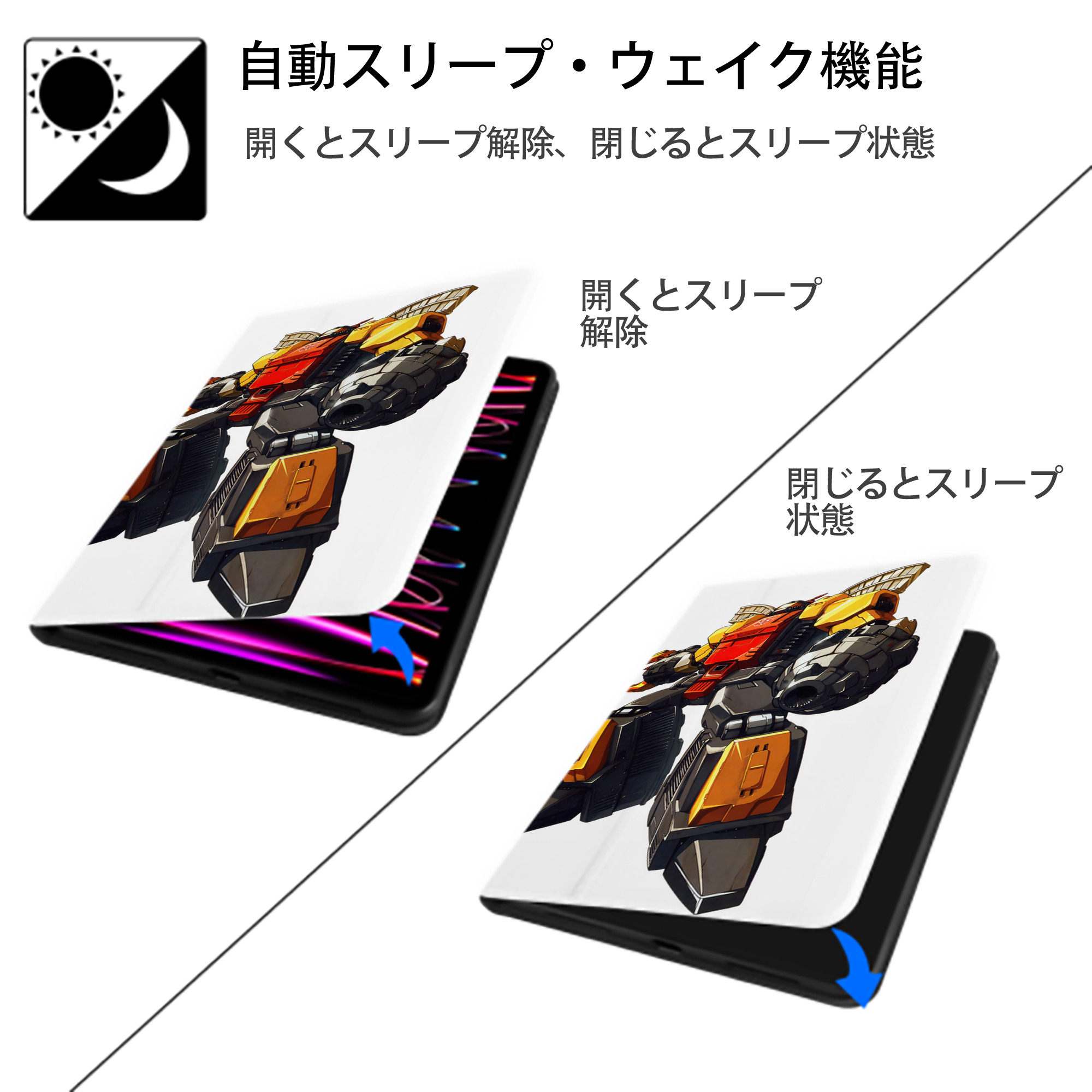 Transformers トランスフォーマー IPad ケース ペン収納付き 三つ折りスタンド PUレザー×シリコン 対応機種9.5/10.5/10.9インチ