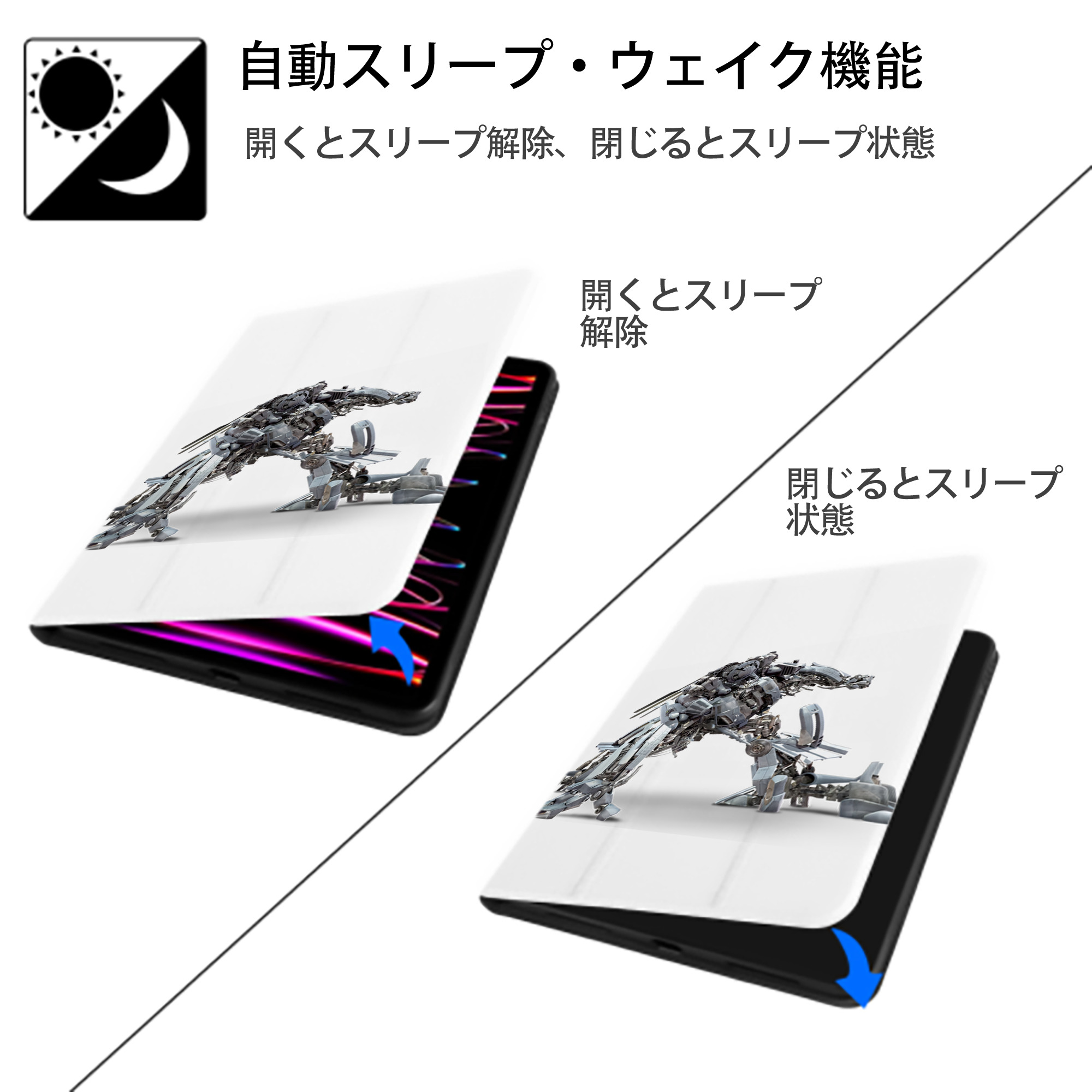 Transformers トランスフォーマー IPad ケース ペン収納付き 三つ折りスタンド PUレザー×シリコン 対応機種9.5/10.5/10.9インチ